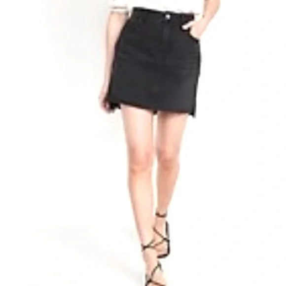Old Navy Skirts Nwt Old Navy Black Denim Skirt Size Poshmark